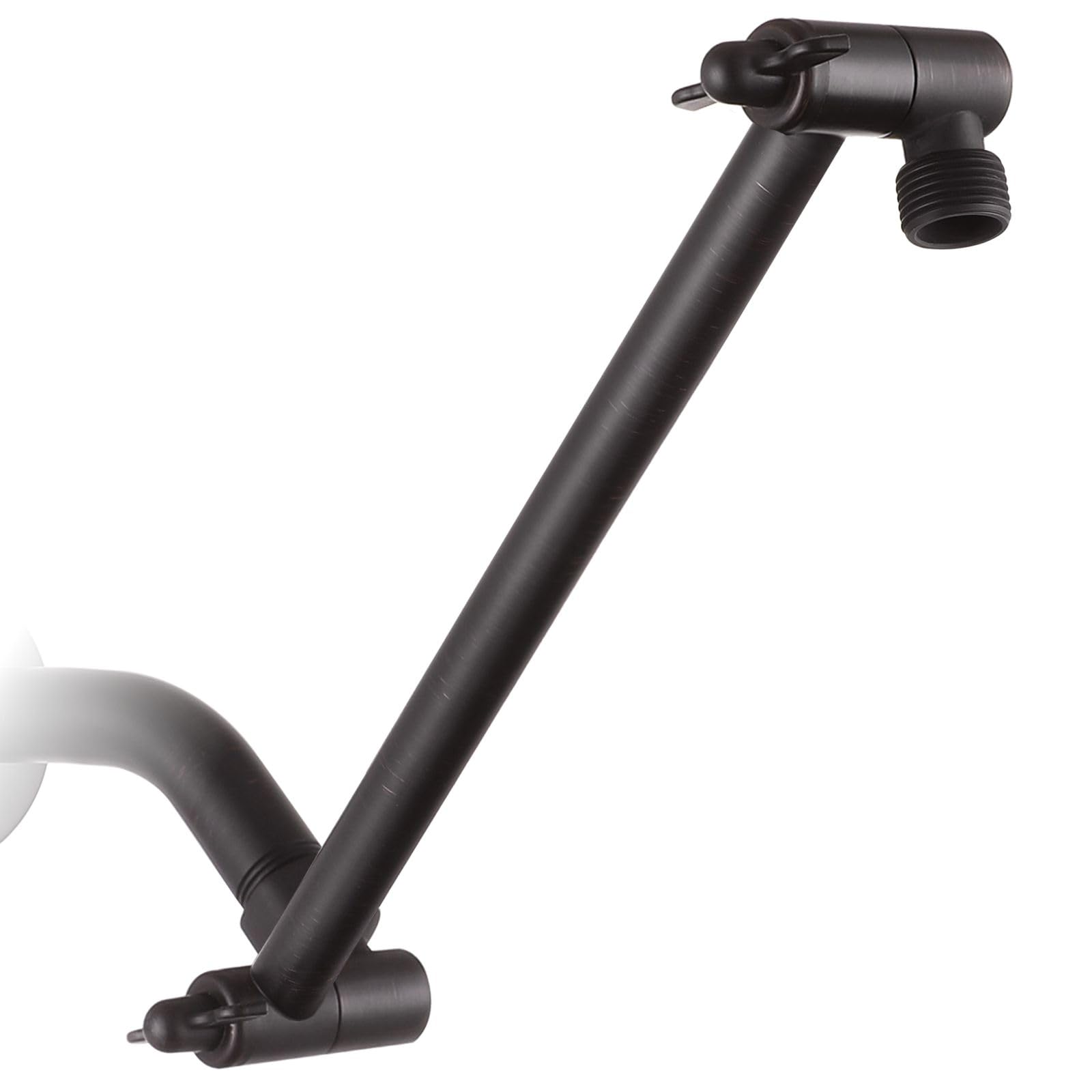 Voolan11 Inch Shower Extension Arm, Adjustable Height and Angle, Premium Solid Brass Anti-leak, Universal Connection to Showerheads (Oil Rubbed Bronze)