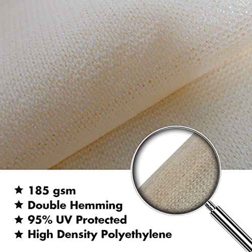 Image of KANAGAWA 10'X13' Sun Shade Sail Cream Curved Rectangle