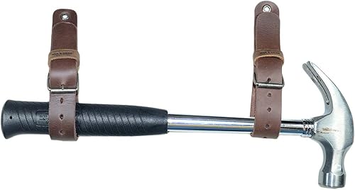 Miniatura 3 de Hide & Drink, Juego de 2 correas de pared para ejes con cierre de hebilla, hachas y herramientas, organizador de garaje, colgador de pared,