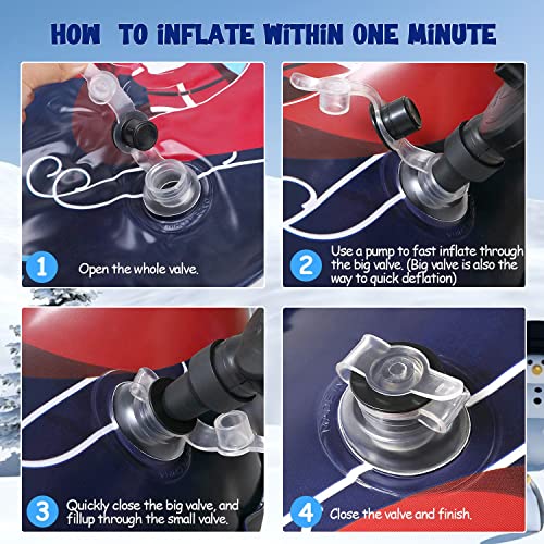 Catnee Snow Tube Inflatable Snow Sled - 47 Inches Heavy-Duty Snow Tube For Adults, Super Thick 0.7Mm Pvc Snow Tubes Inflatable Float For Winter Outdoor Sledding, Perfect Christmas/New Year Gift #TOP5