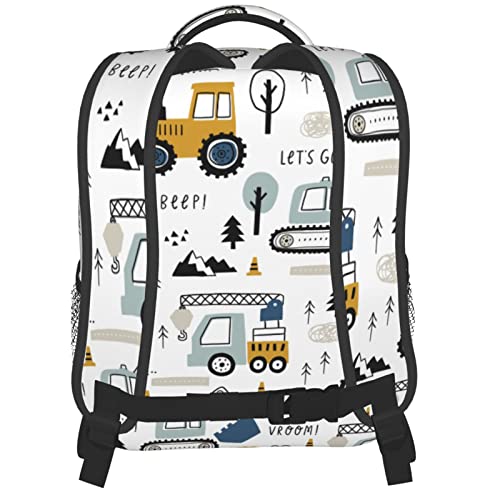 Kid's Mini Backpack 12 inch Cars Truck Tractor Backpack Schoolbag Preschool Kindergarten Children Bag Nursery Travel Bag for Toddler Boys Girls Age 3-74