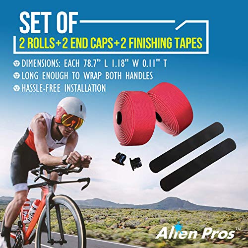 image for ALIEN PROS Bike Handlebar Tape PU (Set of 2) Red - Enhance Your Bike G