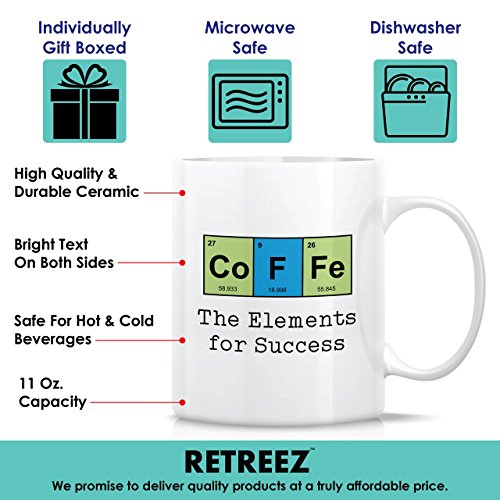 Retreez Funny Mug - Coffee The Elements For Success Chemist Chemistry 11 Oz Ceramic Coffee Mugs - Funny, Sarcasm, Motivational, Inspirational birthday gifts for friends, coworkers, siblings, dad, mom - Image 4