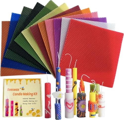12 Colors Beeswax Sheets for Rolling Candle 8' X...
