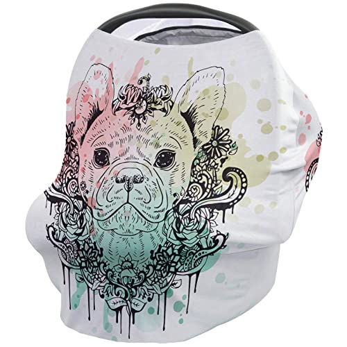 授乳ケープ 人気 ポンチョ 授乳カバー 犬 フランス 顔 ペット 水彩 母乳育児スカーフ 360度安心 伸縮性 通気性 授乳服 ベビーカーカバー 出産祝い フリーサイズ ショッピングスカーフ ショール