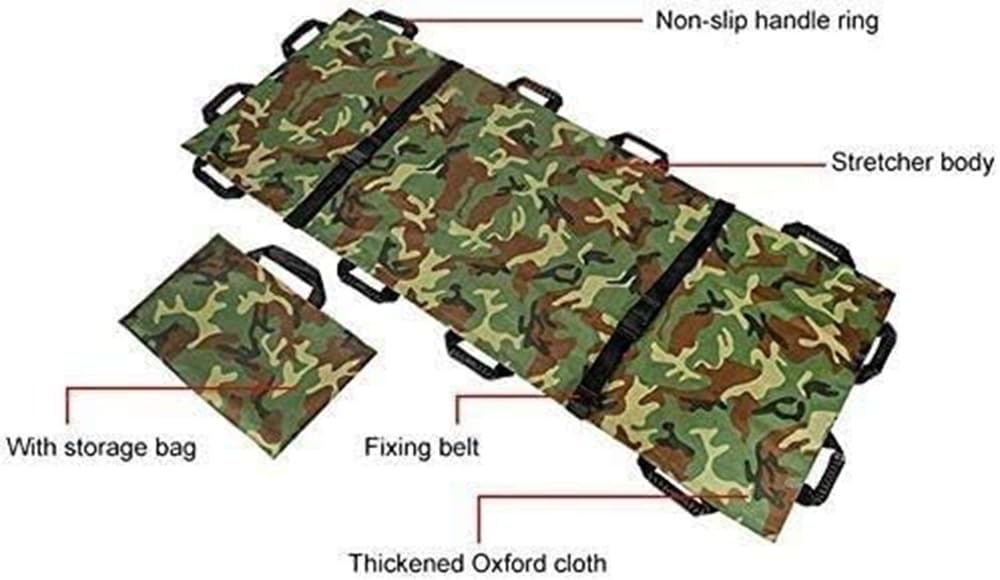 DaoGeSir Brancard Pliant, Brancard Portable avec Sacs De Rangement, Brancard Dorsal Brancard, Souple Coussin De Lit De Positionnement De Transport pour Un Levage Et Un Transfert Faciles