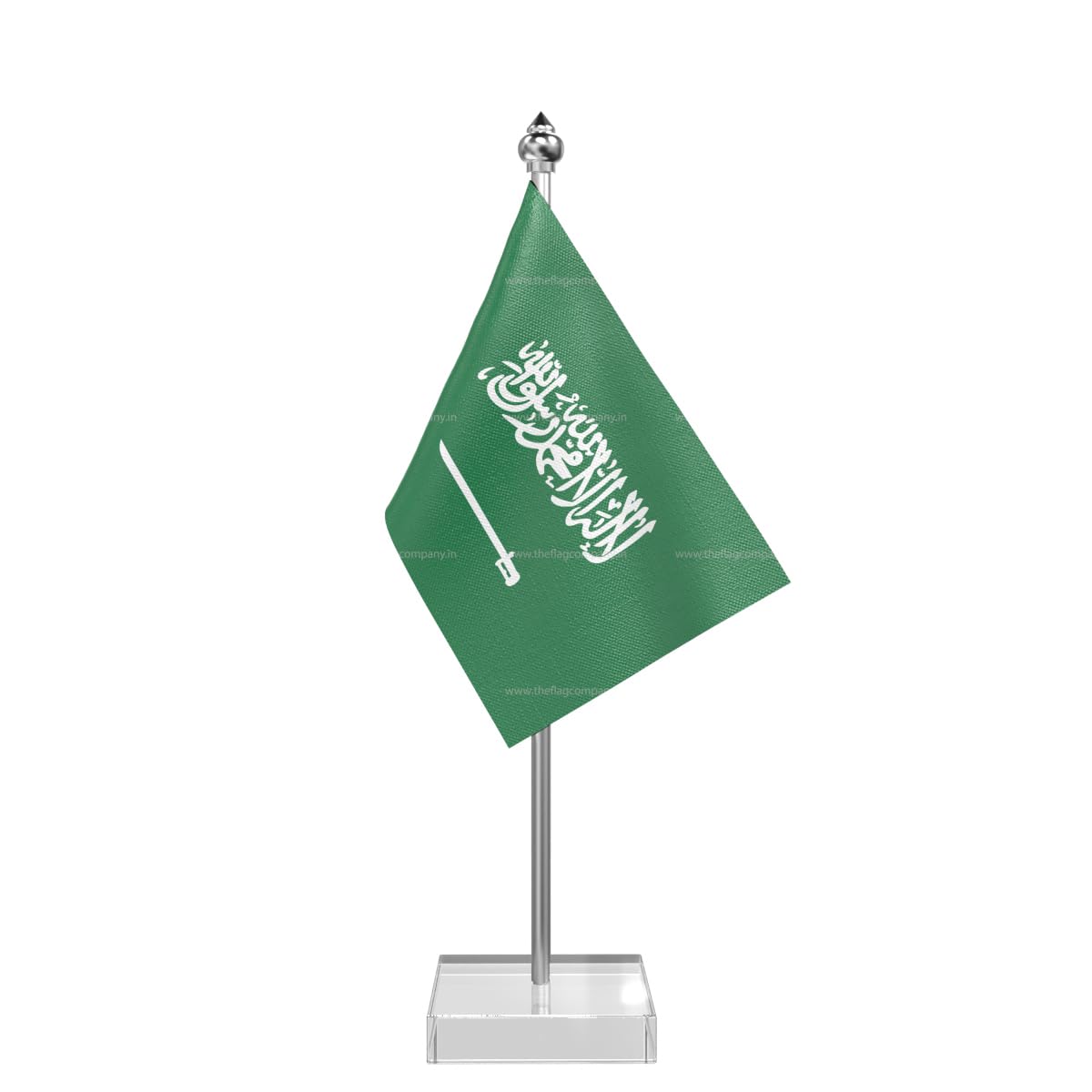 The Flag Company Saudi Arabia Table Flag with Stainless Steel Pole and Transparent Acrylic Base | 4x6 Inch Desk Flag for Office & Events-image-17