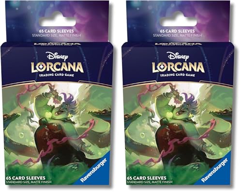 Ravensburger - Disney Lorcana TCG: Set 7 Bustine Carte Protettive Collezionabili Ursula | 65 Bustine Protettive Carte Disney Lorcana | Card Sleeves Di Dimensioni 63 X 88 Mm (Confezione da 2)