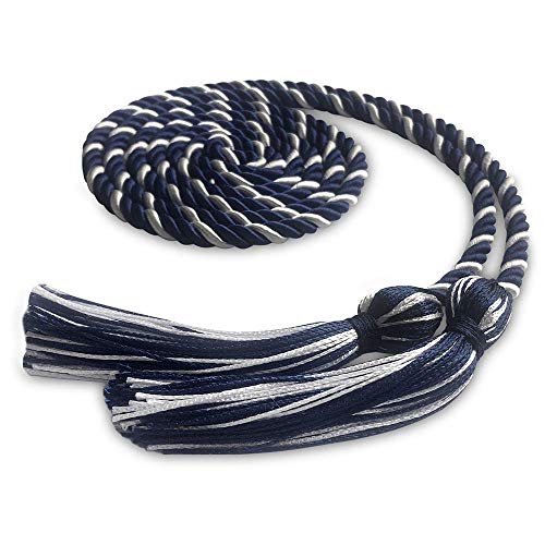 Image of Endea Graduation Single Honor Cord Two-Color (Navy Blue /White)