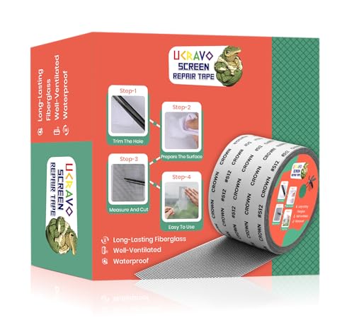 Image of UCRAVO Mosquito net patch repair Tape, Window Screen Repair Tap, Strong Adhesive & Waterproof Window Mosquito net Covering Mesh Tape for Door Tears Holes Screen Patch Repair (200Cm X 5CM) (net Tape)