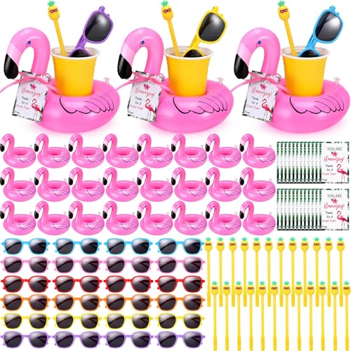Flamants roses flottants Sliner lot de 24 pour cadeau d'été piscine et diplômés
