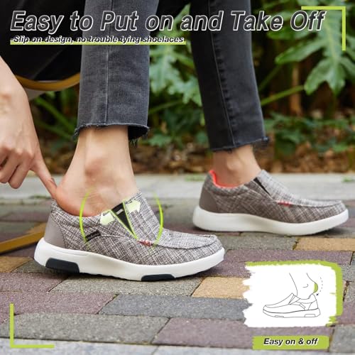 Image of OrthoComfoot Women's Orthopedic Slip-On Loafers Walking Shoes: Comfortable Plantar Fasciitis Loafers with Arch Support for Flat Feet, Casual Orthotic Shoes for Foot and Heel Pain Relief