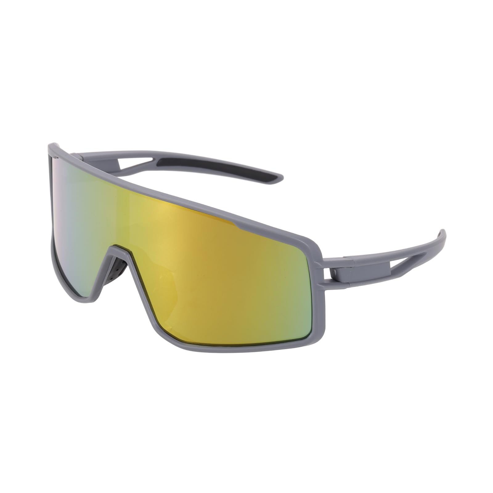 sourcing map Polarized Sports Sunglasses for Men Womens, UV400 Protection Cycling Sunglasses for Night Driving Running Skiing Fishing, Gray Frame Glare Red