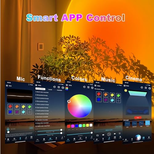 Sunset Lamp Projector with APP and Button Control, Multicolor Changing Projection Light Sunlight Lamp for Bedroom, Photography, Party, Tiktok Live, Room Decor - Image 3
