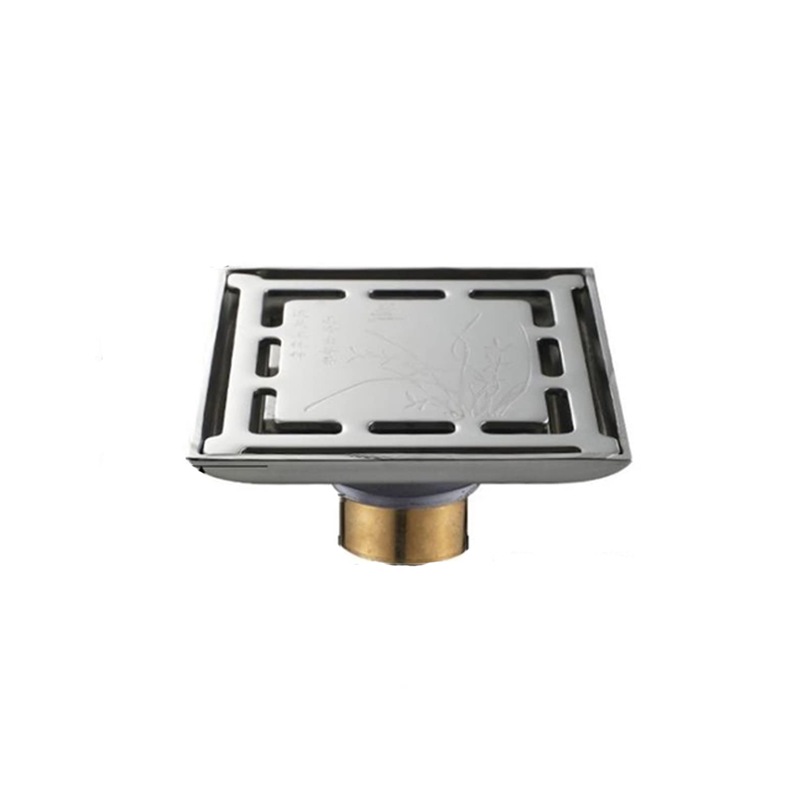vfdaSWQQ Floor drain, Stainless Steel Drainer Square Shower Drain Waste Grate with Hair Strainer Double Filter Design 10cm/4in