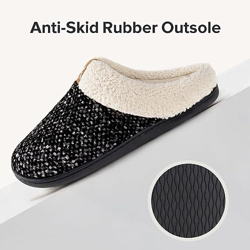 Image of ULTRAIDEAS Women's Indoor Bedroom Slipper with Memory Foam, Gift for Women, Wool-Like House Shoe with Anti-Skid Rubber Sole for Ladies