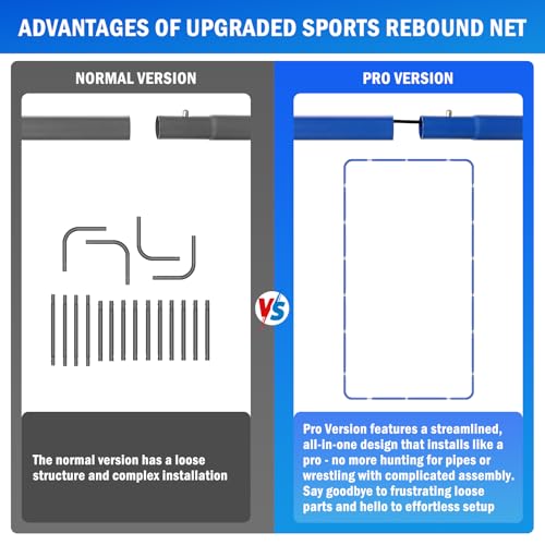 7x4FT Volleyball Rebounder Net Pro, Baseball Softball Rebound Pitch Back Net, Adjustable Angle Lacrosse Bounce Back Practice Equipment, Easy Quick Setup, Ideal for Outdoor and Backyard Training by Winthai - Image 7