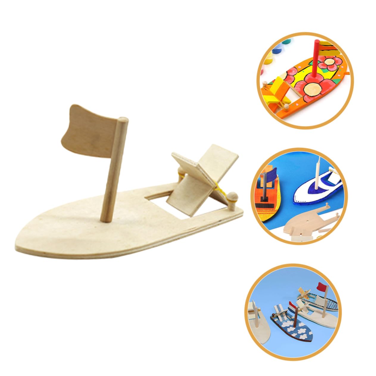KONTONTY 5 Sätze Teiliges Diy Holz Segelboot Modell Für Blanko Bastelset Zum Bemalen Dekoration Und Kreatives Mit Holzmaterialien 5 Stück * 5
