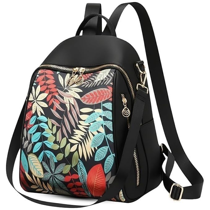 Kausbabi Premium Designer Women’s Backpack Purse – Stylish Nylon Backpack for Women, Fashion Travel Daypack with Anti-Theft Pocket, Lightweight & Durable Travel & Office Bag with Gold Zipper (model 8)