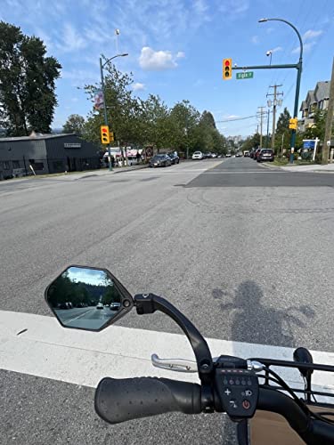 Hafny 2023 New Handlebar E-Bike Mirror, Large Surface Mirror, Hd Automotive Grade Glass Bicycle Mirror, Safe Blast-Resistance Cycling Mirror, (Hf-M904-Fr01B) (Anti-Glare Blue Glass Left) #TOP5