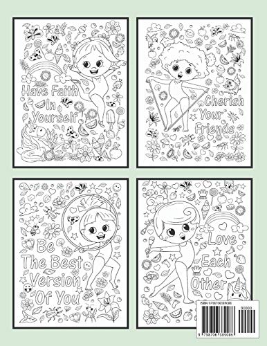 Gymnastics Coloring Book For Girls With Inspiring Quotes: Positive Affirmations For Young Little Fem
