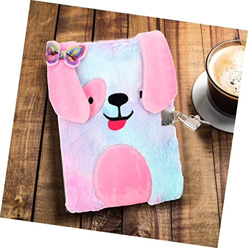 Set de 3 diarios personales con cubierta de peluche y candado miniatura 3