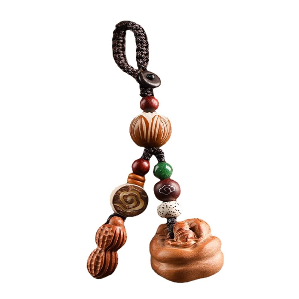 LKLNCXC Key Rings Car Peach Wood ，Hanging Piece Peachwood Persimmon Keychain