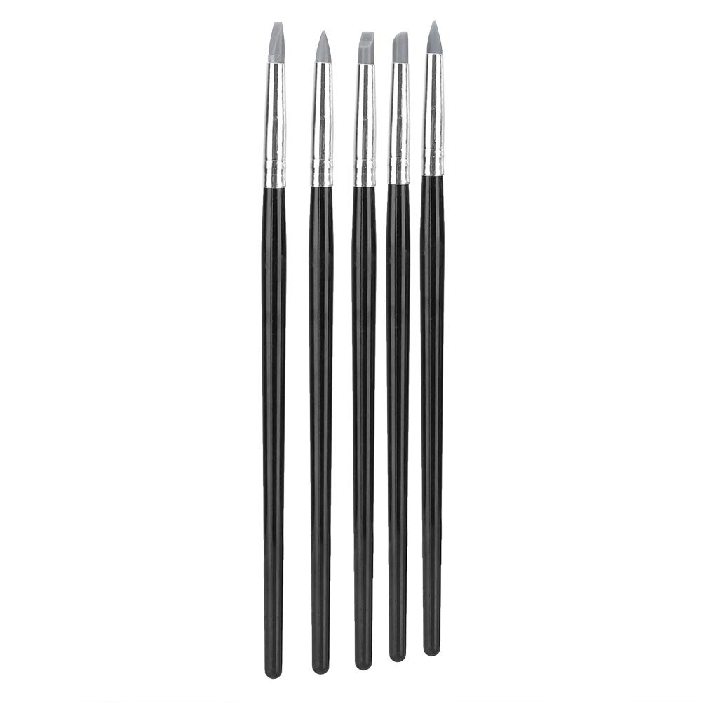 Versatile 5-Piece Clay Sculpting Tool Set with Comfortable Grip - Silicone Head Shapers for Detailed Clay, Paper Clay, and Ceramic Crafts - Lightweight and Sturdy for Artists