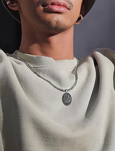 INFUSEU Unique Religious Gifts for Men Women, St. Michael/St. Christopher/St. Benedict/Virgin Mary Pendant Necklaces4