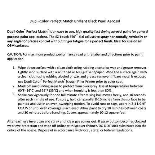 Image of Dupli-Color EBCC04277 Perfect Match, Brilliant Black Pearl, 8 oz.