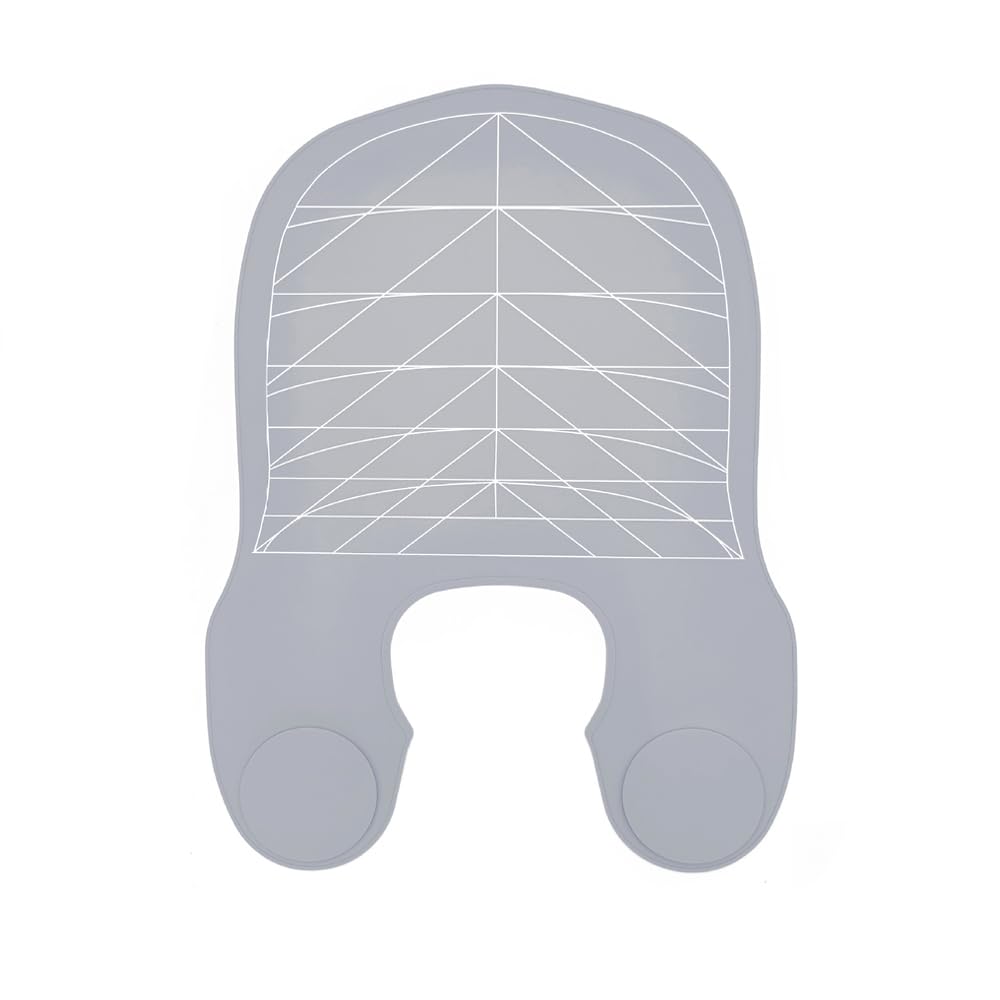 Collier de coupe de cheveux, collier de teinture en silicone imperméable avec directives de coupe angulaire et droite, tapis de coupe de cheveux pour salon de coiffure, salon de coiffure (gris)