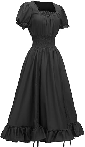 Miniatura 3 de Abaowedding Disfraz renacentista para mujer, vestido medieval victoriano, vestido alto y bajo