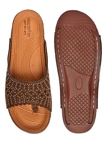Image of HEALTH FIT Extra Super Soft Ortho Care Diabetic & Orthopedic Slippers /Doctor Chappal & Ultra-Lightweight Stylish Footwear for Women's 677