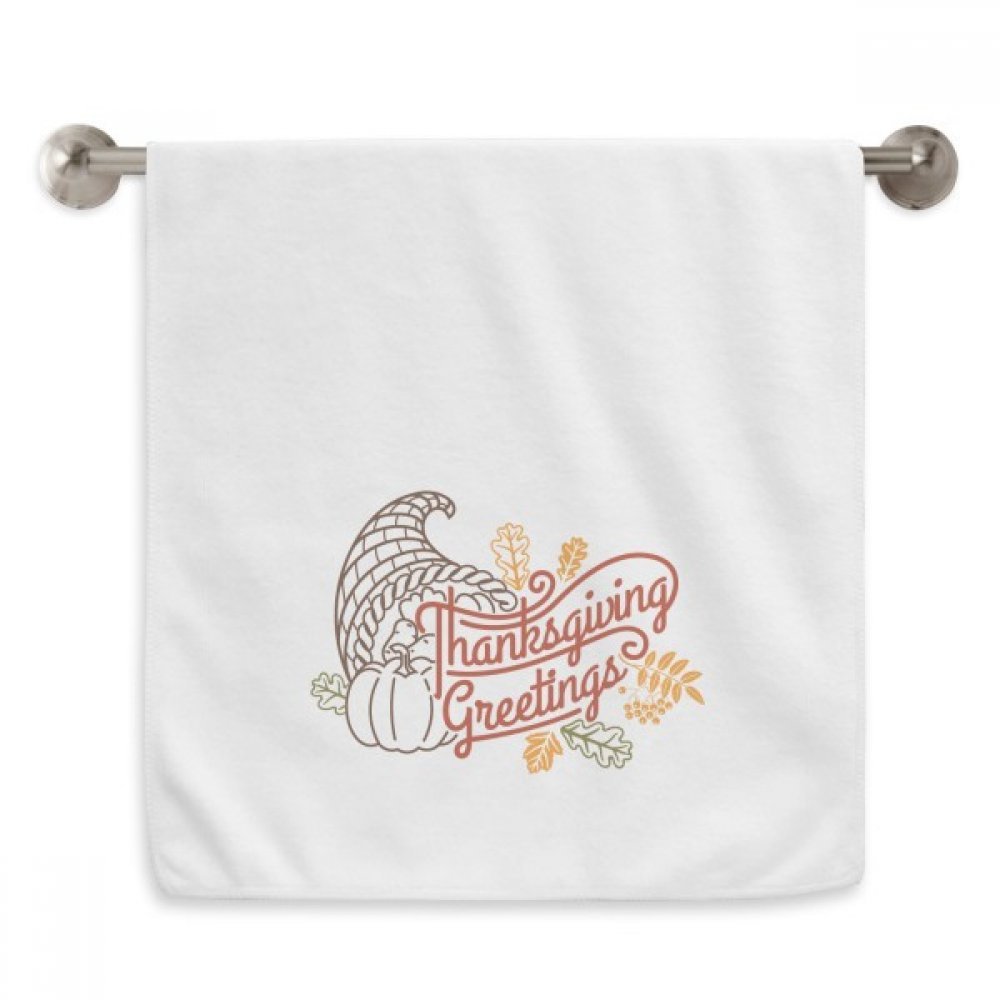 Linge de toilette Thanksgiving en tissu blanc haut de gamme avec imprimé diadème élégant