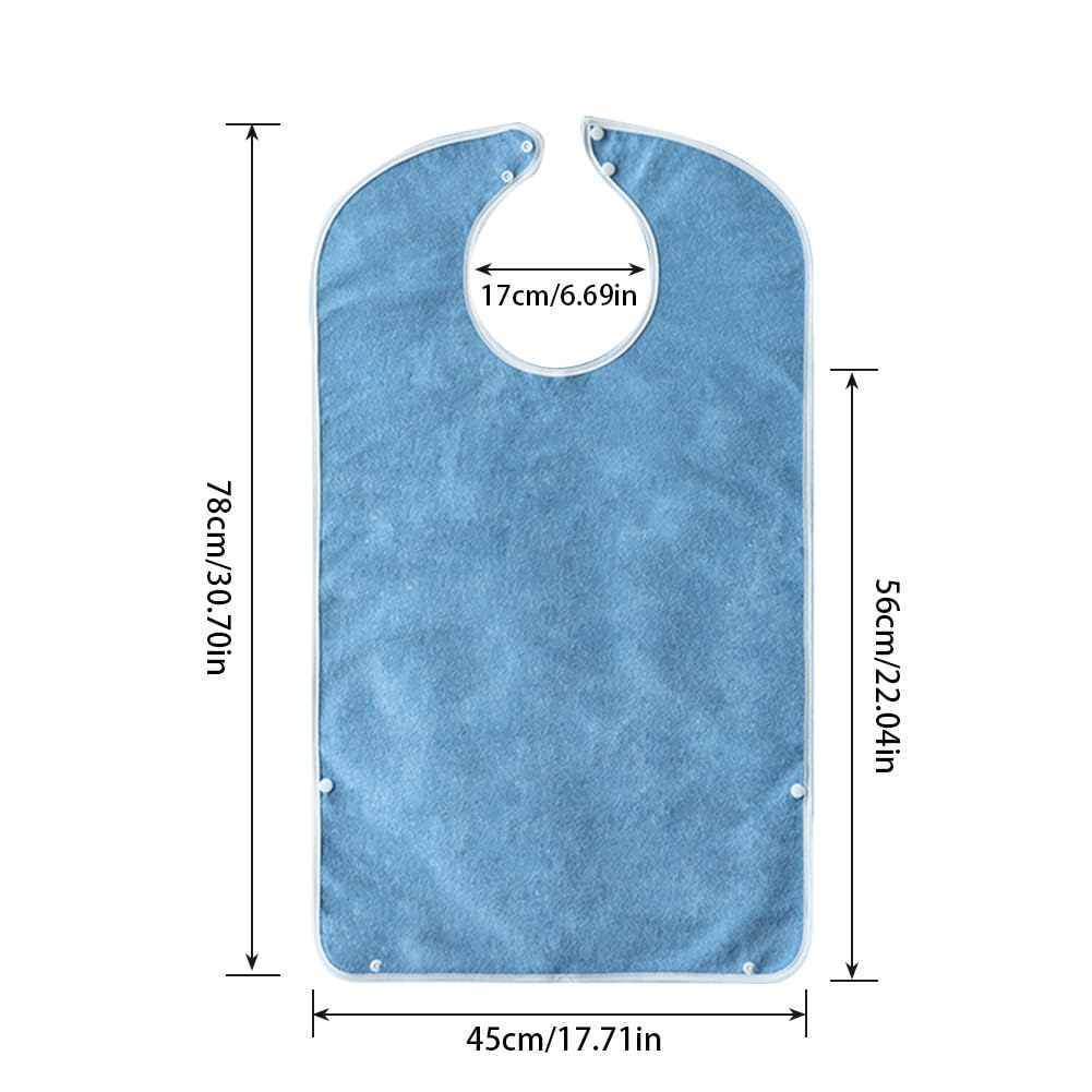 Katutude Adult Bibs for Eating Waterproof Adult Bibs with Optional Crumb Catcher Soft Absorbent Bibs Adults Clothing Protector Washable Reusable Adult Bibs for Women with Snaps