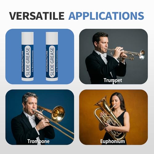 SOUNDACTURE 2PCS Slide Grease for Trumpet Trombone, Brass Tuning Slide Lubricant, Smooth Long-Lasting Grease for Trumpet Slide Trombone Slide Care, Must-Have Brass Instrument Accessories - Thumbnail 5
