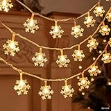 【Luci a fiocchi di Natale calde】 : Usa questa catena di luci a fiocchi di 6m con 40 LED e illuminazione calda come decorazione di Natale per interni ed esterni. Porta un'atmosfera calda e incantevole nella tua casa, nelle tue feste di Natale o sulla tua terrazza, creando istantaneamente l'ambiente festivo indispensabile per il periodo di Natale.​
