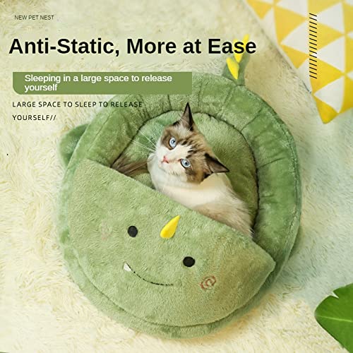 Lit pour chat et chien vert 50x45x7cm | Panier coussin lavable pour animaux - 2