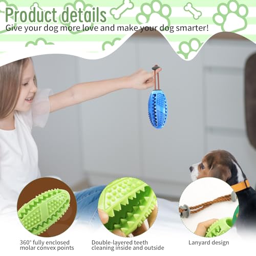 DHSWNNG 2 Stück Hundespielzeug Intelligenz, Kauspielzeug Hund Naturkautschuk und Zahnpflege Hunde Beschäftigung Hundespielzeug Unzerstörbar für Spielzeug Hunde (6 cm)