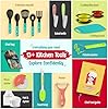 Baketivity Kids Cooking Set Real Utensils With Kitchen Tool Guide - Complete Junior Cooking Set Gift For Girls Or Boys With Mixing Bowls, Cutting Board, Knife, Apron - Kids Baking Set For Real Cooking #2