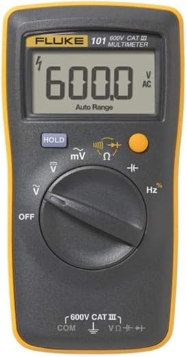 Fluke 101 Digital Multimeter 6000 Counts Volt Meter IP40 AC/DC Volt & Ohm Tester Continuity Test with Buzzer Portable Electrical Tool Tests Live Wire