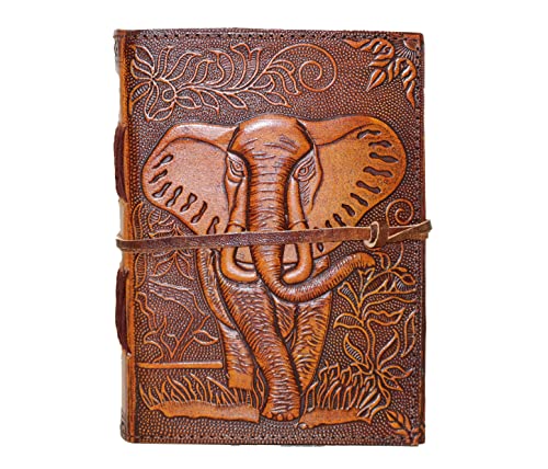 Carnet journal en cuir éléphant 18 cm anti-bavure pour dessiner sans limites
