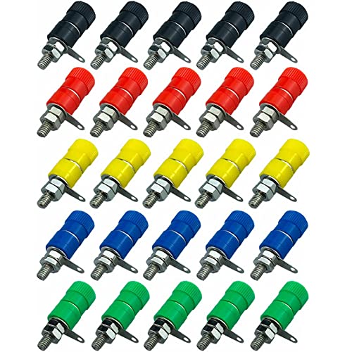Image of 20 PCS Binding Posts Terminal, Socket Binding Post Female Socket Jack for 4mm Banana Plug Connector, Binding Post for Electronic Test Equipment(5 Color)
