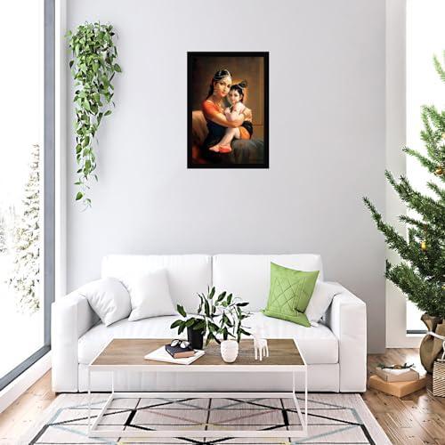 Image of Indianara Yashoda Nandlala Painting With Frame 13 Inches X 10 Inches
