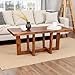 Berkshire 42-Inch Live Edge Coffee Table – Handcrafted Solid Acacia Wood in Minimalist Design and Natural Finish with Cross-Braced Wood Legs and Floor Protectors – Modern Living Room Furniture