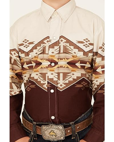 BOYS LONG SLEEVE SNAP ARIZONA AZTEC BORDER WESTERN SHIRT3