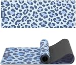 ILILI Tapis de yoga Léopard imprimé Tapis de Yoga 8mm, Suede & TPE Mat d'exercice épais, tapis d'entraînement pour femmes hommes, tapis de fitness 72''x25'' avec strap pour la gymnastique à domicile, Yoga, Pilates, Stretching