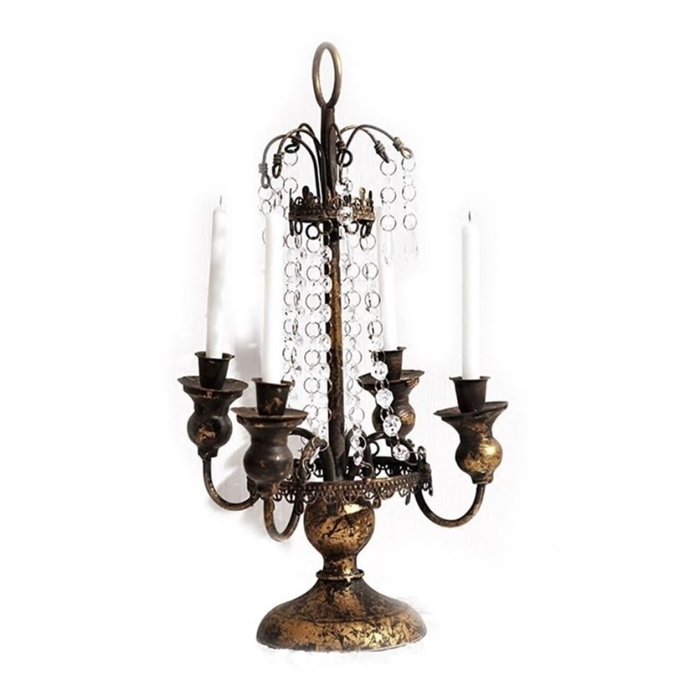 Candle Holder Retro Country Four-head Candlestick Home Romantic Iron Candle Holder Decoration