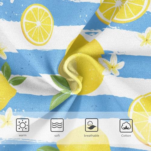 Wusikd Lemon Blue White Stripes Girls' Underwear Cotton Girls Briefs Soft Toddler Underwear 2T3
