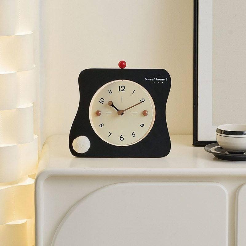 Décorative Horloge de Bureau Moderne for Chambre d'étude – Ornement élégant for la décoration Maison pour Bureau Chambre Table(Noir)